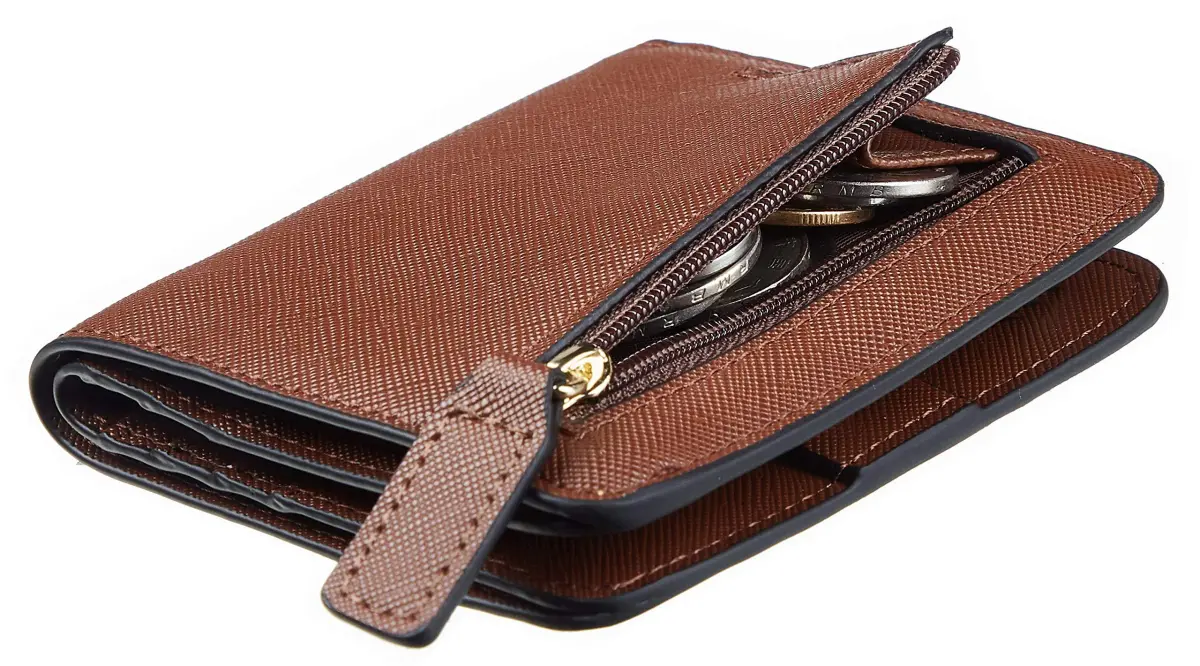 Toughergun Women's Slim Leather Wallet in CH Deep Brown - RFID Protected Compact Bifold Mini Purse - main product image