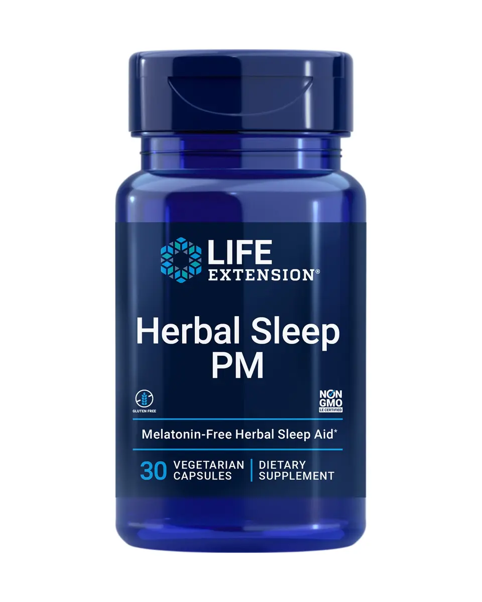 Life Extension Herbal Sleep PM, 30 Vegetarian Capsules | Supports Sleep & Stress Response - main product image