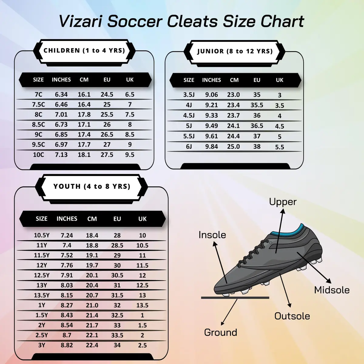 Vizari Blossom Soccer Cleats for Girls, Boys, Toddler | Youth Firm Ground FG Athletic Outdoor Football Shoes for Little/Big Kid Blue/Pink - view 6