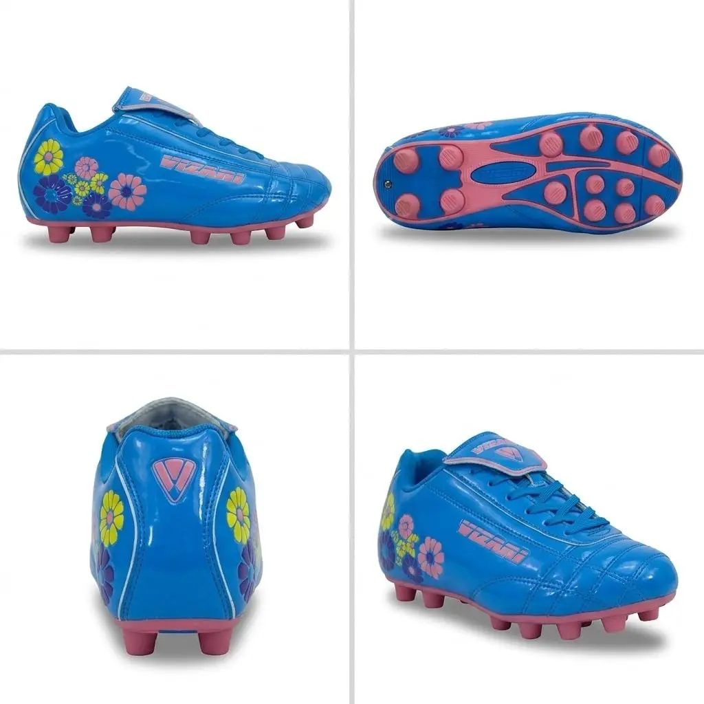 Vizari Blossom Soccer Cleats for Girls, Boys, Toddler | Youth Firm Ground FG Athletic Outdoor Football Shoes for Little/Big Kid Blue/Pink - view 8