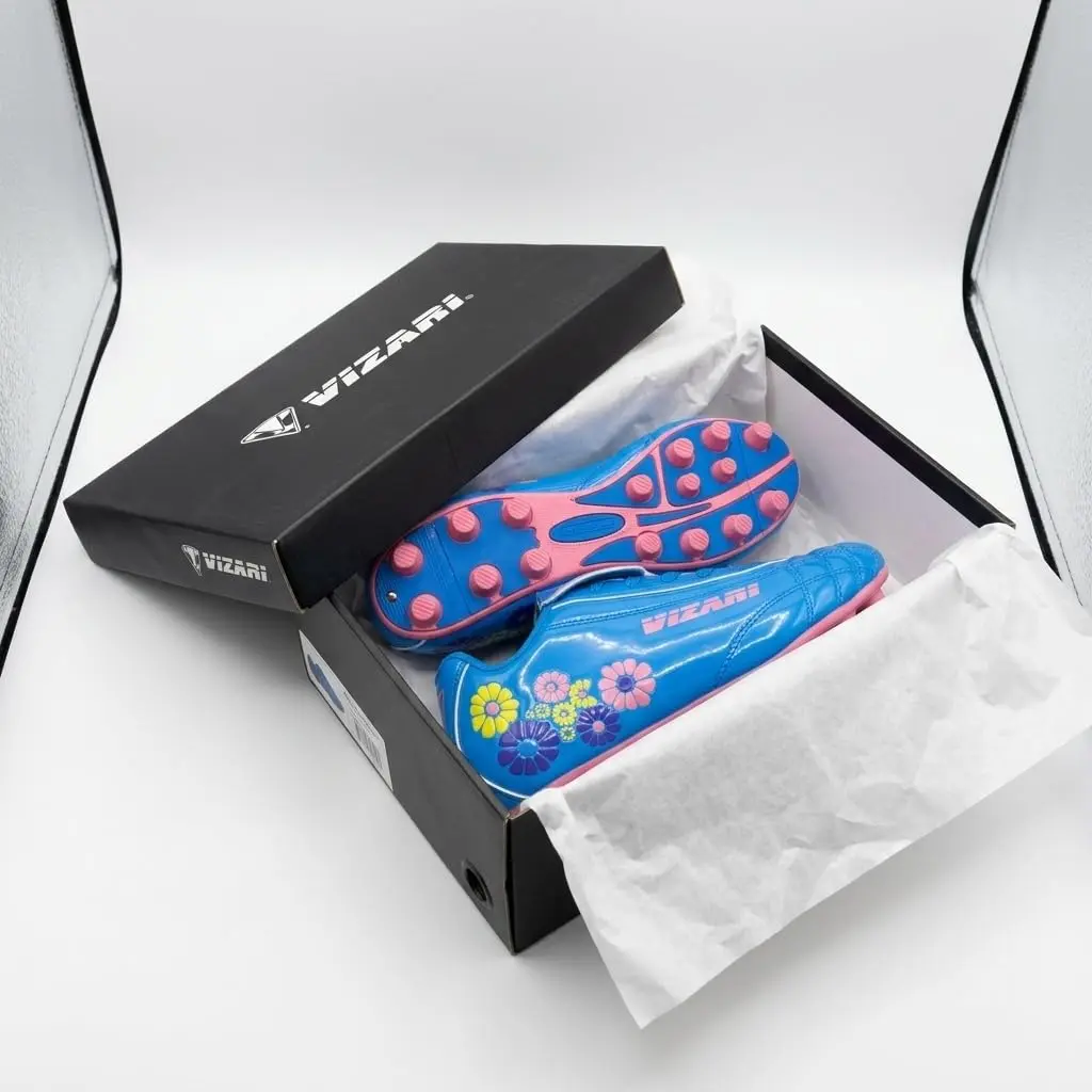 Vizari Blossom Soccer Cleats for Girls, Boys, Toddler | Youth Firm Ground FG Athletic Outdoor Football Shoes for Little/Big Kid Blue/Pink - view 9