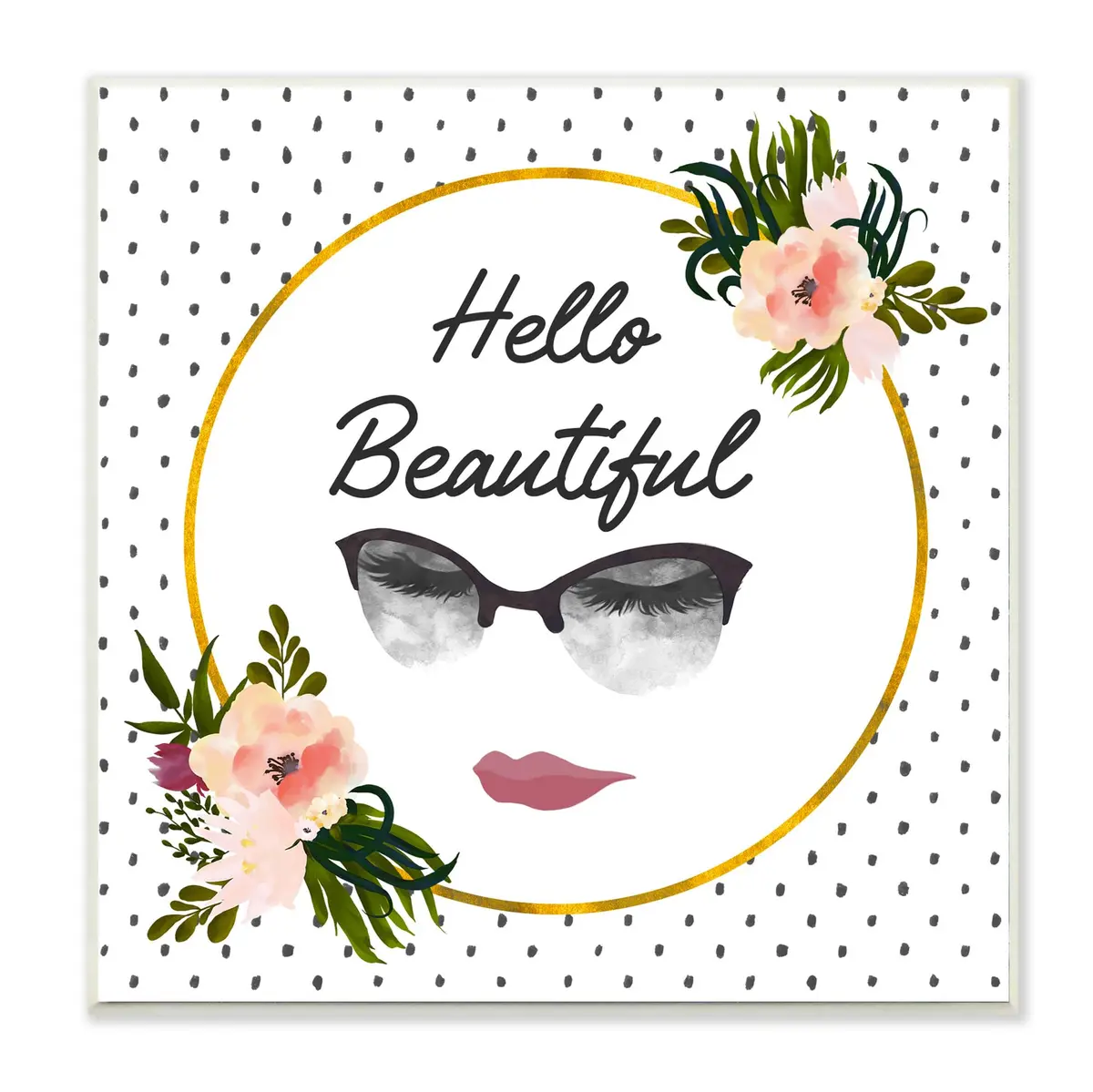 Stupell Industries Wall Art 12 x 12 Inch Floral Mounted Print | Positive Affirmations Home Decor - main product image