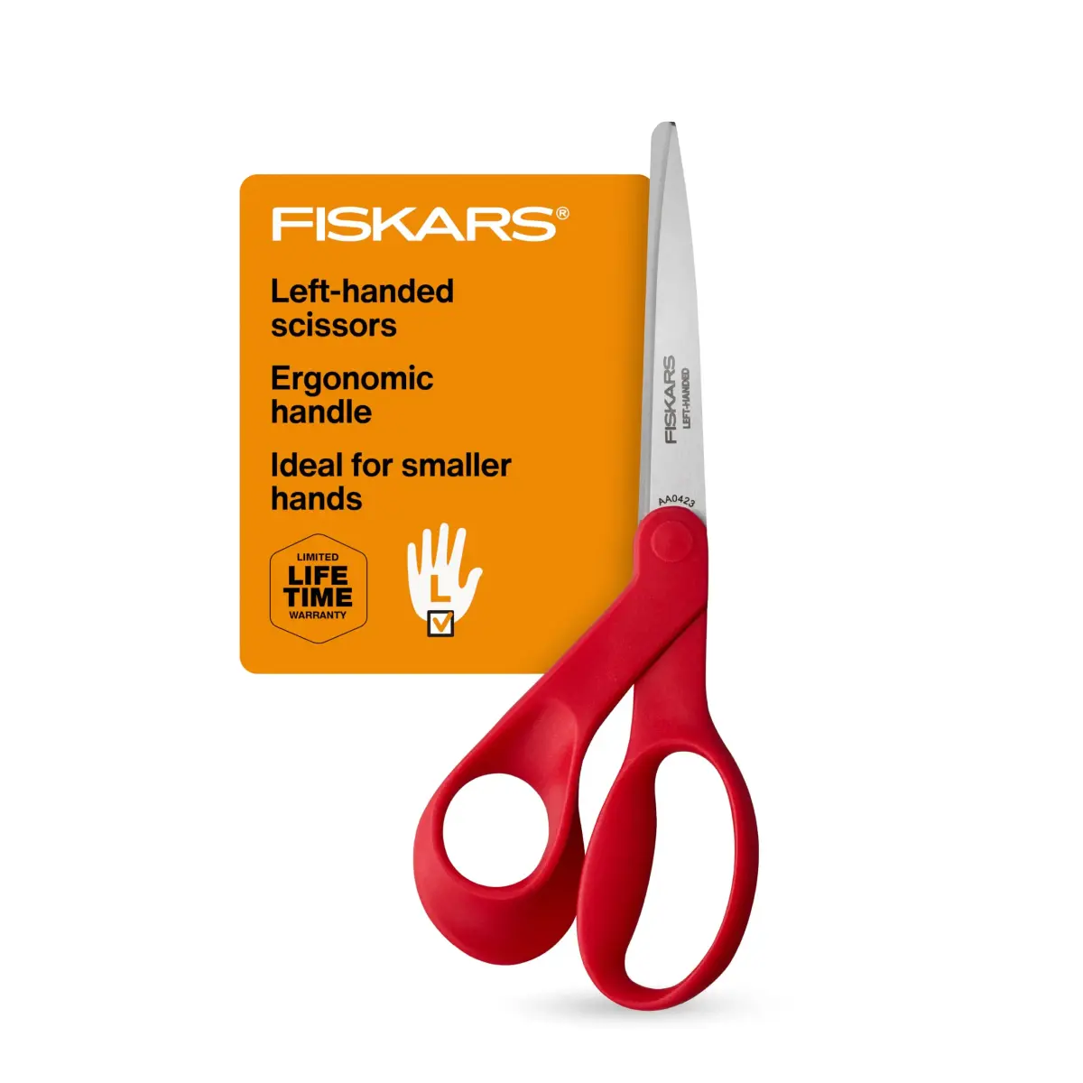 Fiskars Petite Left-Handed All-Purpose Scissors 7 Inch (17.78 cm) | Precision Stainless Steel Blades for Fabric & Crafts - main product image
