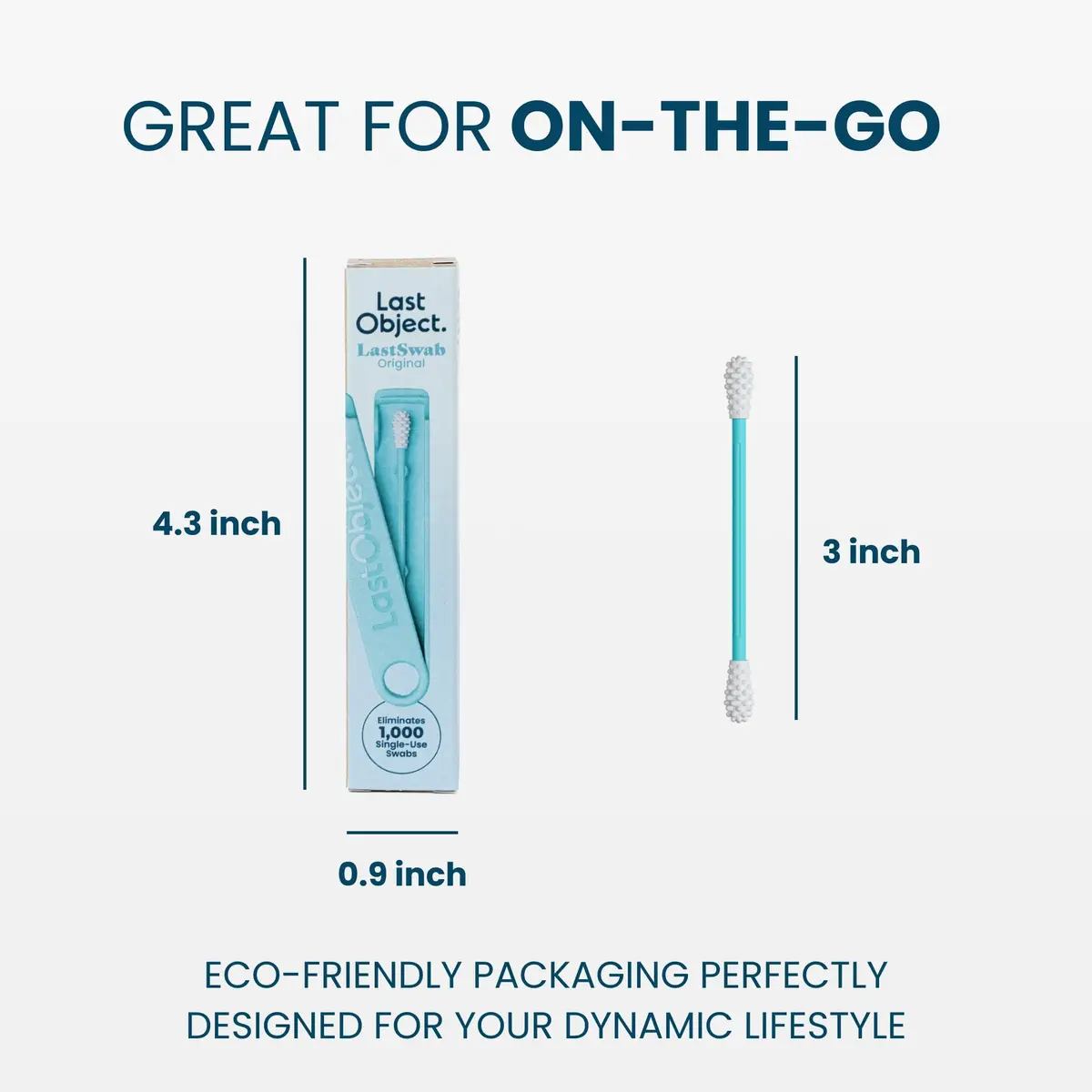 LastSwab Reusable Cotton Swabs & Q-Tips - Washable Silicone Ear Swabs, Eco-Friendly Zero Waste Alternative with Travel Case Holder - Turquoise (1 Count) - view 3