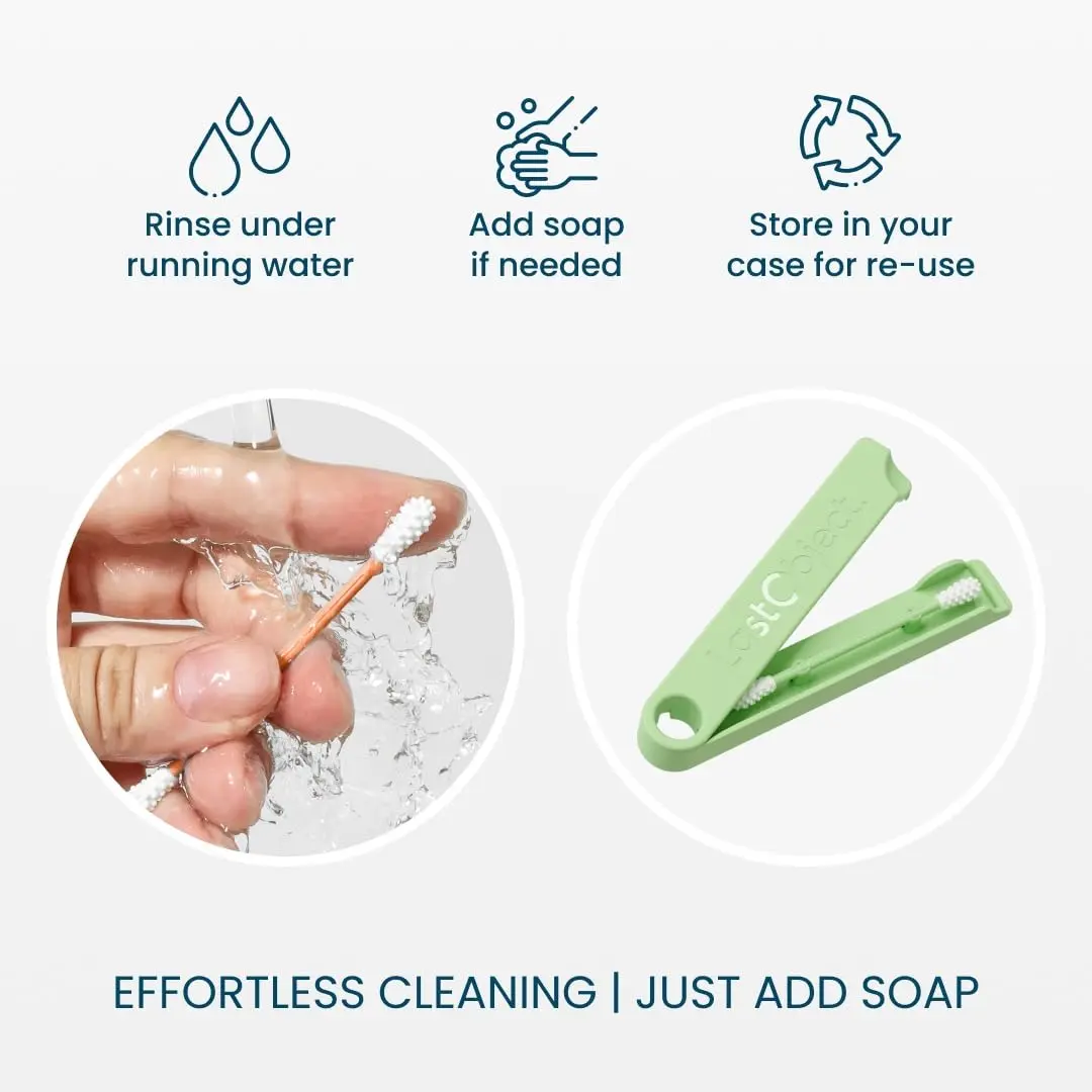LastSwab Reusable Cotton Swabs Green | Eco-Friendly Zero Waste Alternative for Ear Cleaning & Beauty Touch-ups - view 2