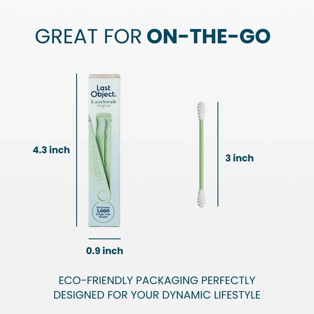 LastSwab Reusable Cotton Swabs Green | Eco-Friendly Zero Waste Alternative for Ear Cleaning & Beauty Touch-ups - view 3