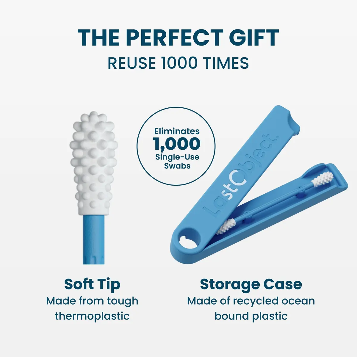 LastSwab Reusable Cotton Swabs for Ear Cleaning Blue | Sustainable Alternative to Single-Use Q Tips - view 4