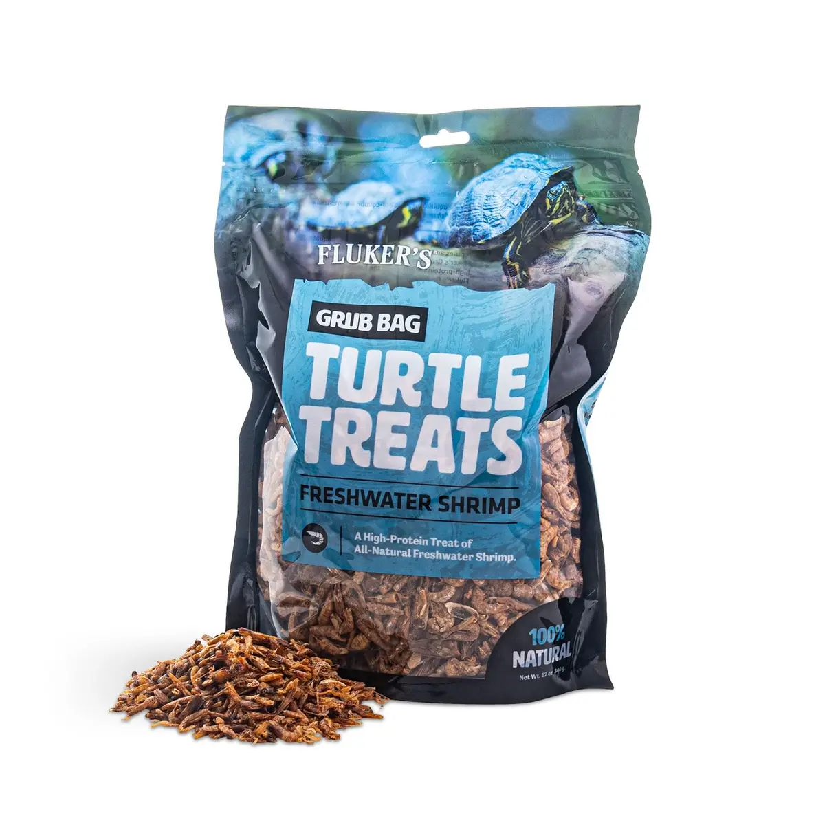 Fluker's Grub Bag Turtle Treats 12 oz | High Protein Freeze Dried River Shrimp for Aquatic Reptiles - main product image