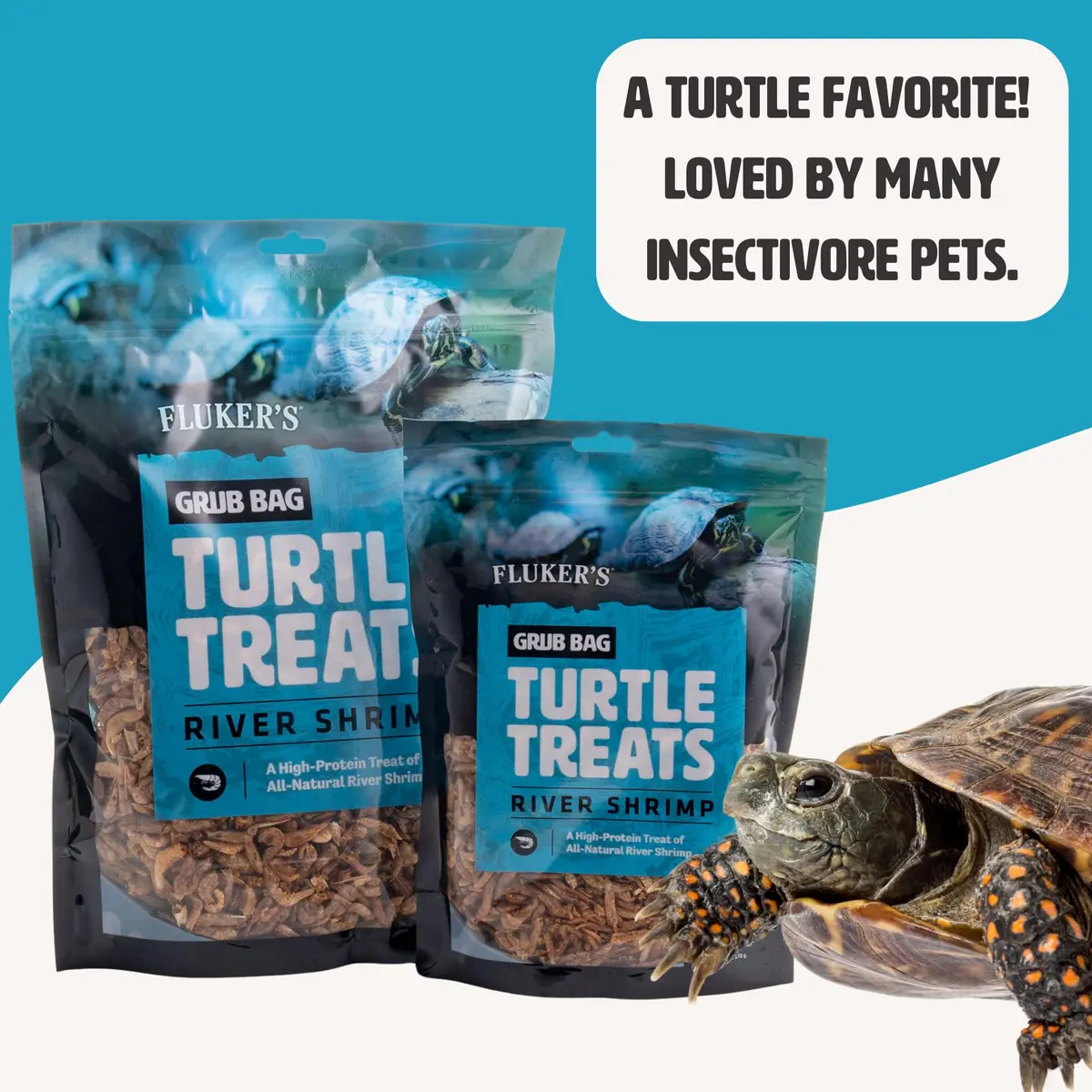 Fluker's Grub Bag Turtle Treats 12 oz | High Protein Freeze Dried River Shrimp for Aquatic Reptiles - view 5
