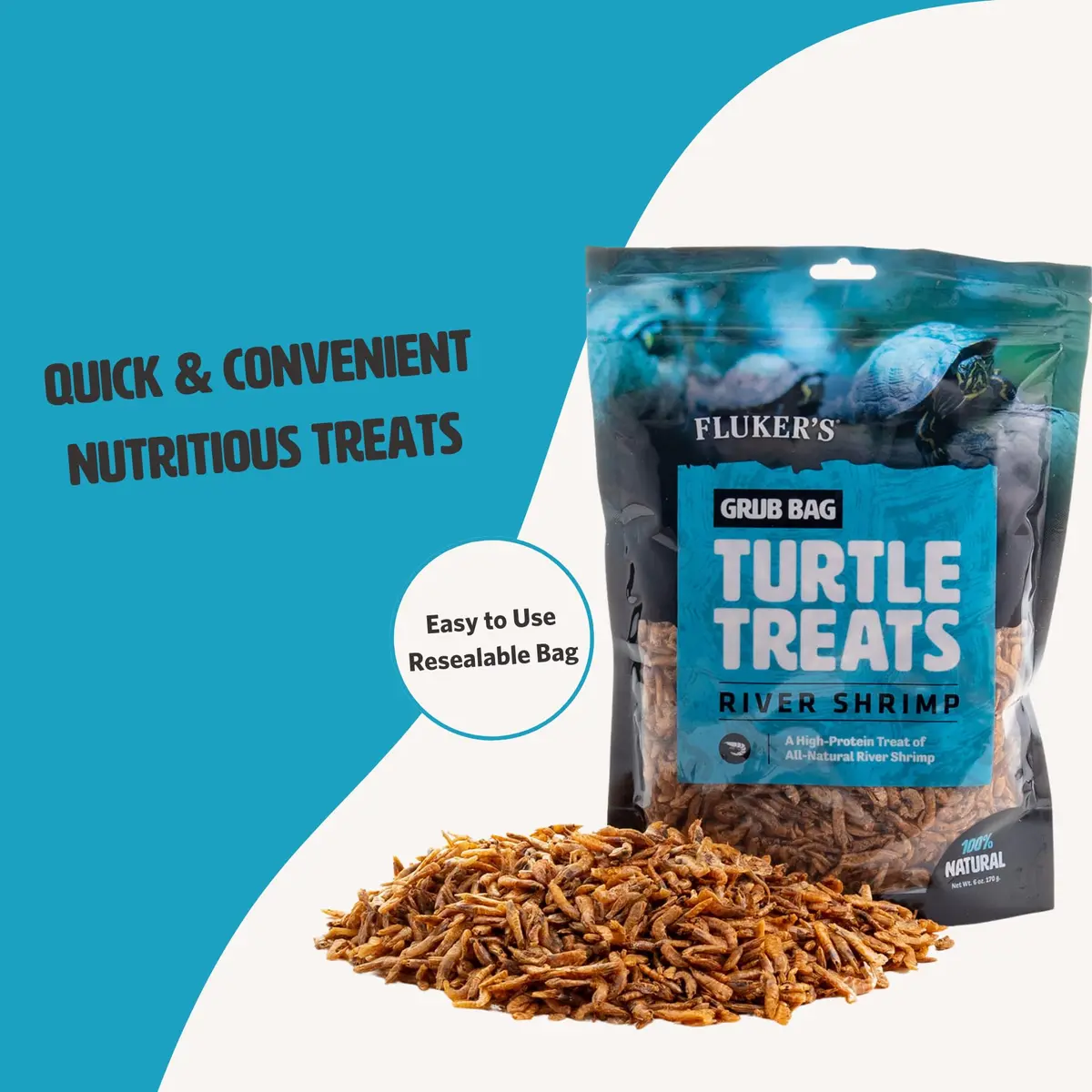 Fluker's Grub Bag Turtle Treats 12 oz | High Protein Freeze Dried River Shrimp for Aquatic Reptiles - view 6