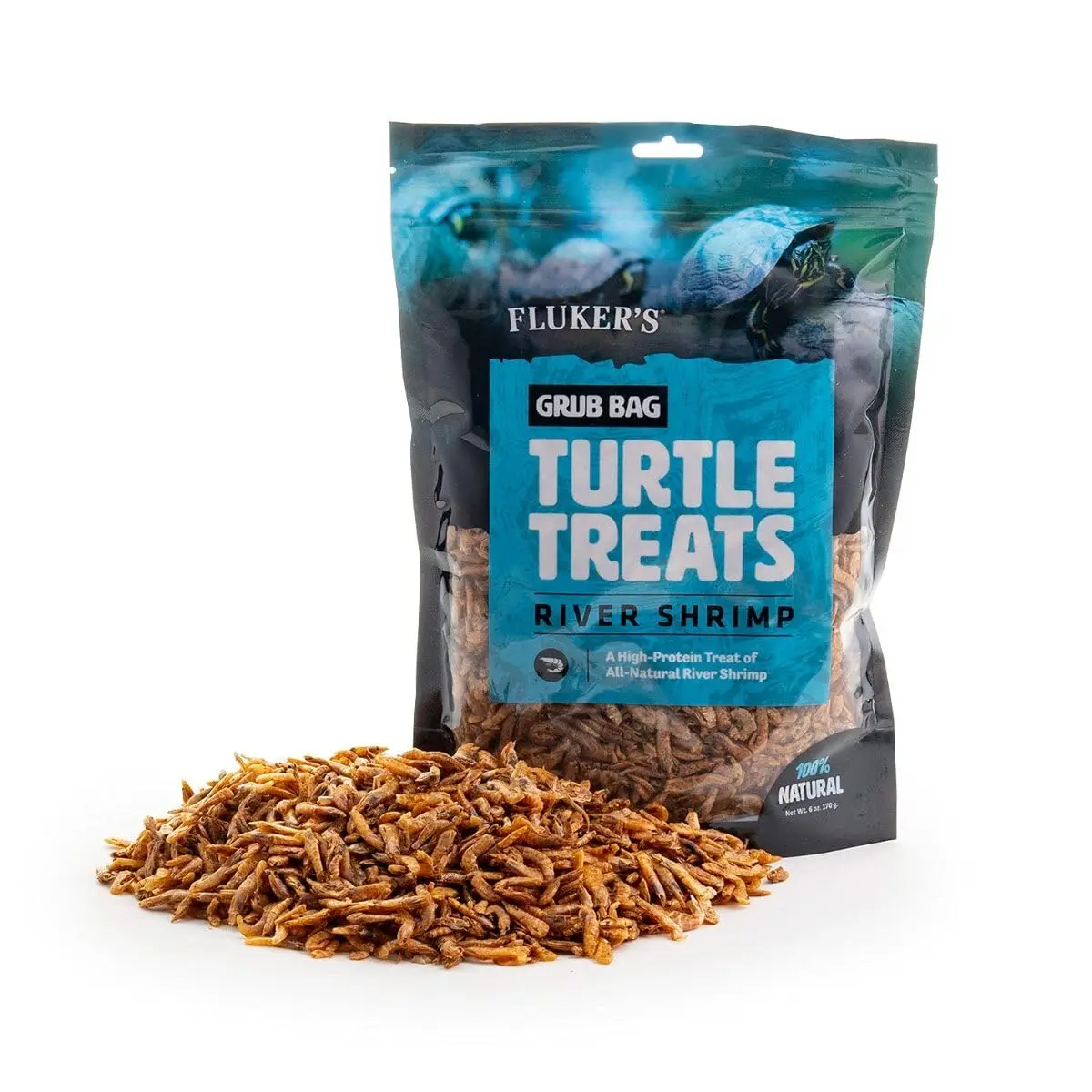 Fluker's Grub Bag Turtle Treats High Protein Freeze Dried River Shrimp 170g (6 oz) | Natural Prey for Aquatic Turtles - main product image