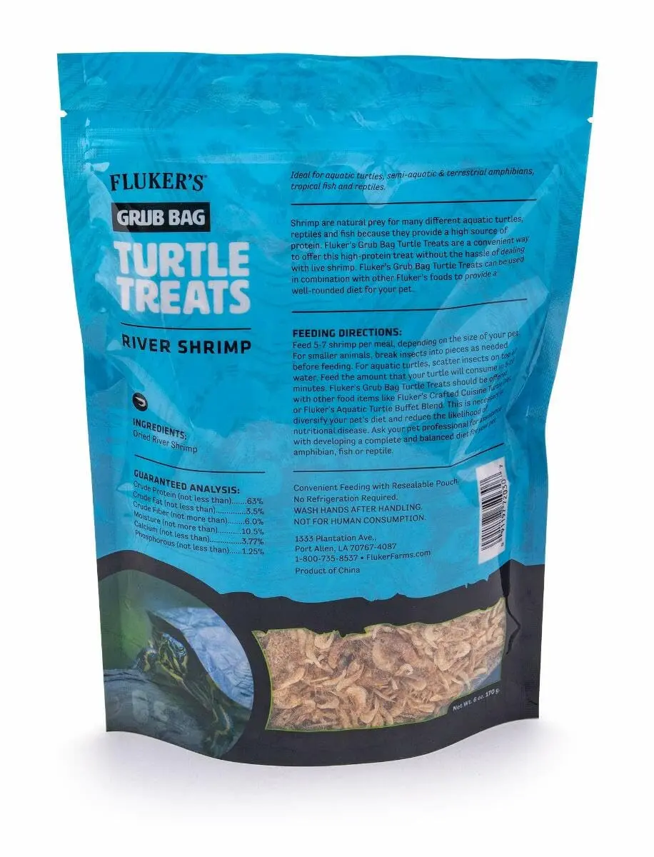 Fluker's Grub Bag Turtle Treats High Protein Freeze Dried River Shrimp 170g (6 oz) | Natural Prey for Aquatic Turtles - view 2