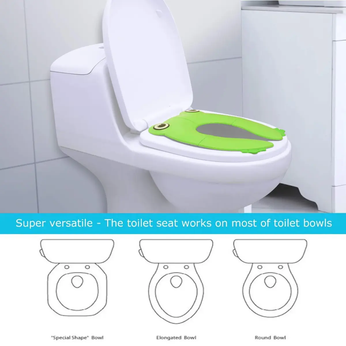 PandaEar Folding Froggy Travel Toilet Seat Cover for Toddlers | 2.51 cm (1 inch) Height - view 6