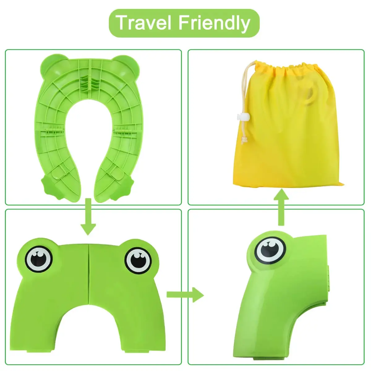 PandaEar Folding Froggy Travel Toilet Seat Cover for Toddlers | 2.51 cm (1 inch) Height - view 2