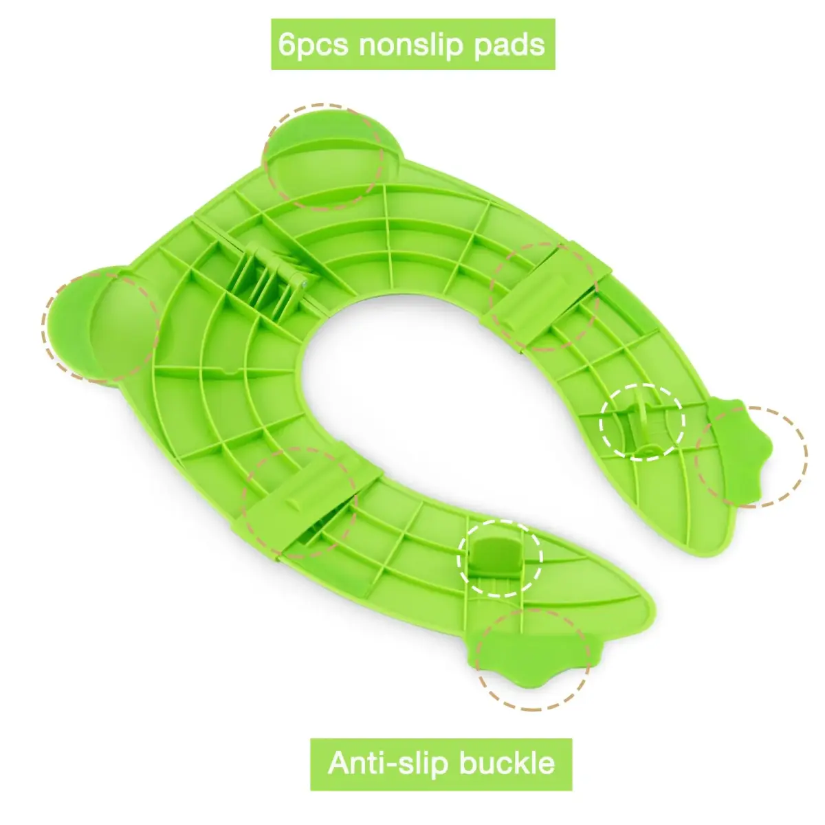 PandaEar Folding Froggy Travel Toilet Seat Cover for Toddlers | 2.51 cm (1 inch) Height - view 3