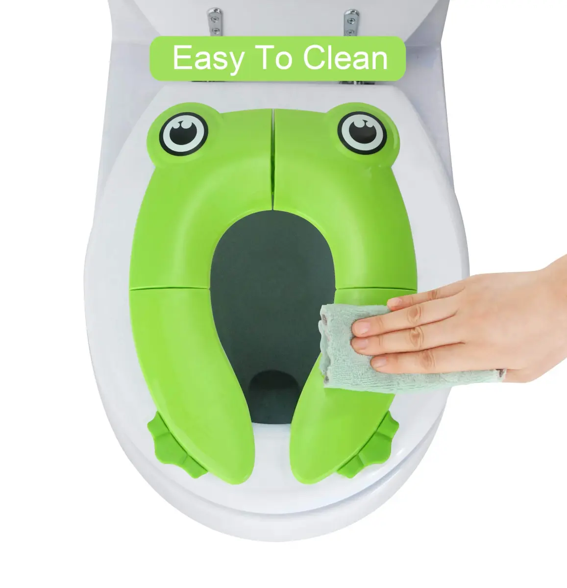PandaEar Folding Froggy Travel Toilet Seat Cover for Toddlers | 2.51 cm (1 inch) Height - view 4