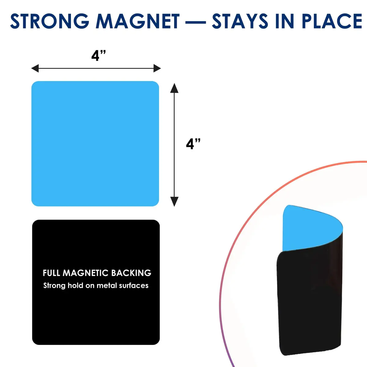 Navy Penguin Dry Erase Magnets 24 Pack 4x4 in | Magnetic Notes for Whiteboard & Fridge - view 3