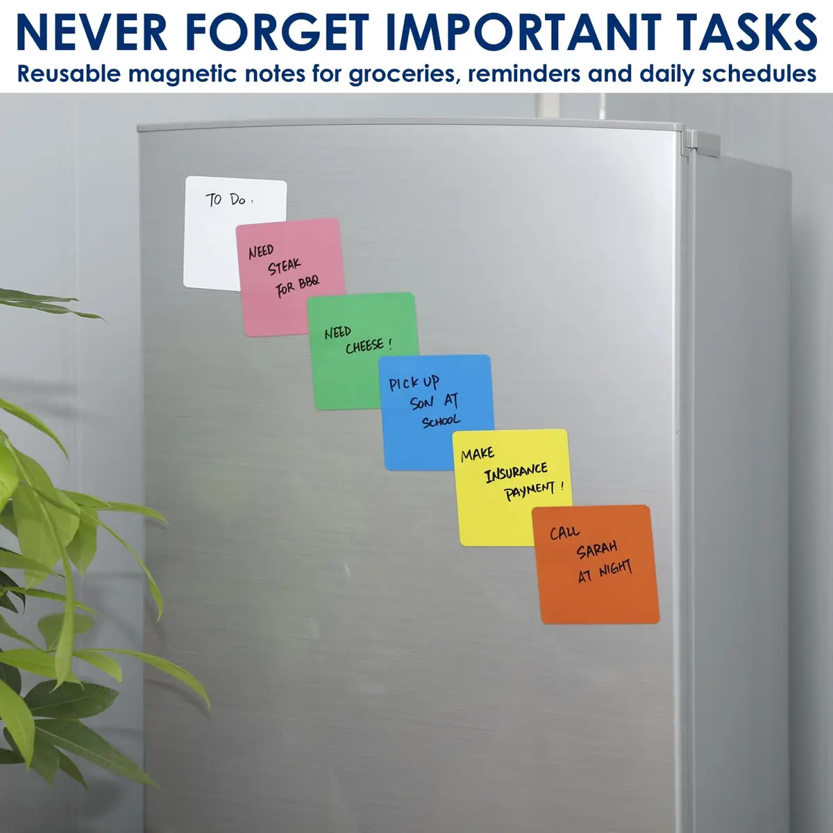 Navy Penguin Dry Erase Magnets 24 Pack 4x4 in | Magnetic Notes for Whiteboard & Fridge - view 4