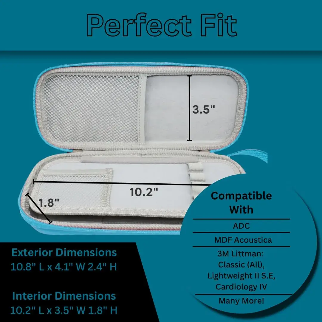 caseling Blue PU Leather Stethoscope Case | Water-Resistant, Shockproof, Dust-Proof for Nurse Accessories - view 4