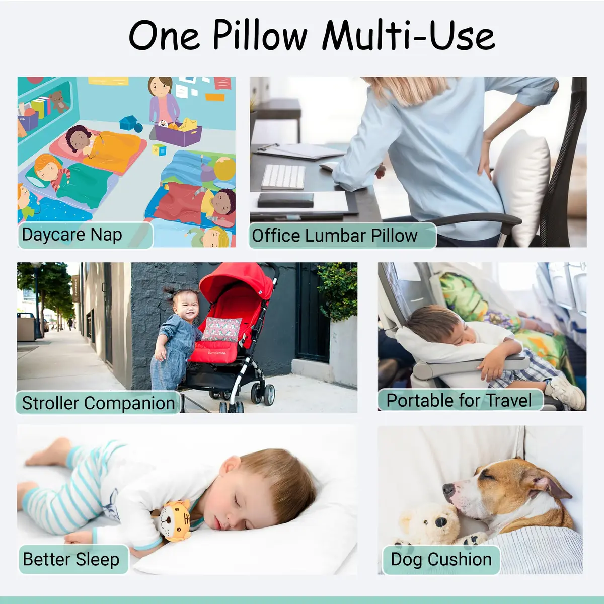 ZPECC Toddler Pillow with Pillowcase 13x18 Organic Cotton Hypoallergenic Kids Pillow for Travel & Nursery - view 6