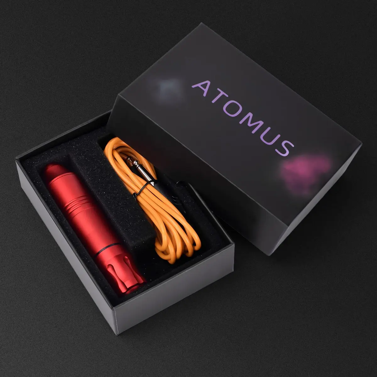 ATOMUS Rotary Tattoo Machine Pen Style Cartridge Machine Gun Liner Shader with DC Cord 9000r/m Motor Zinc Alloy Tattoo Machine Kit for Body Art Tattoo (Red) - view 7