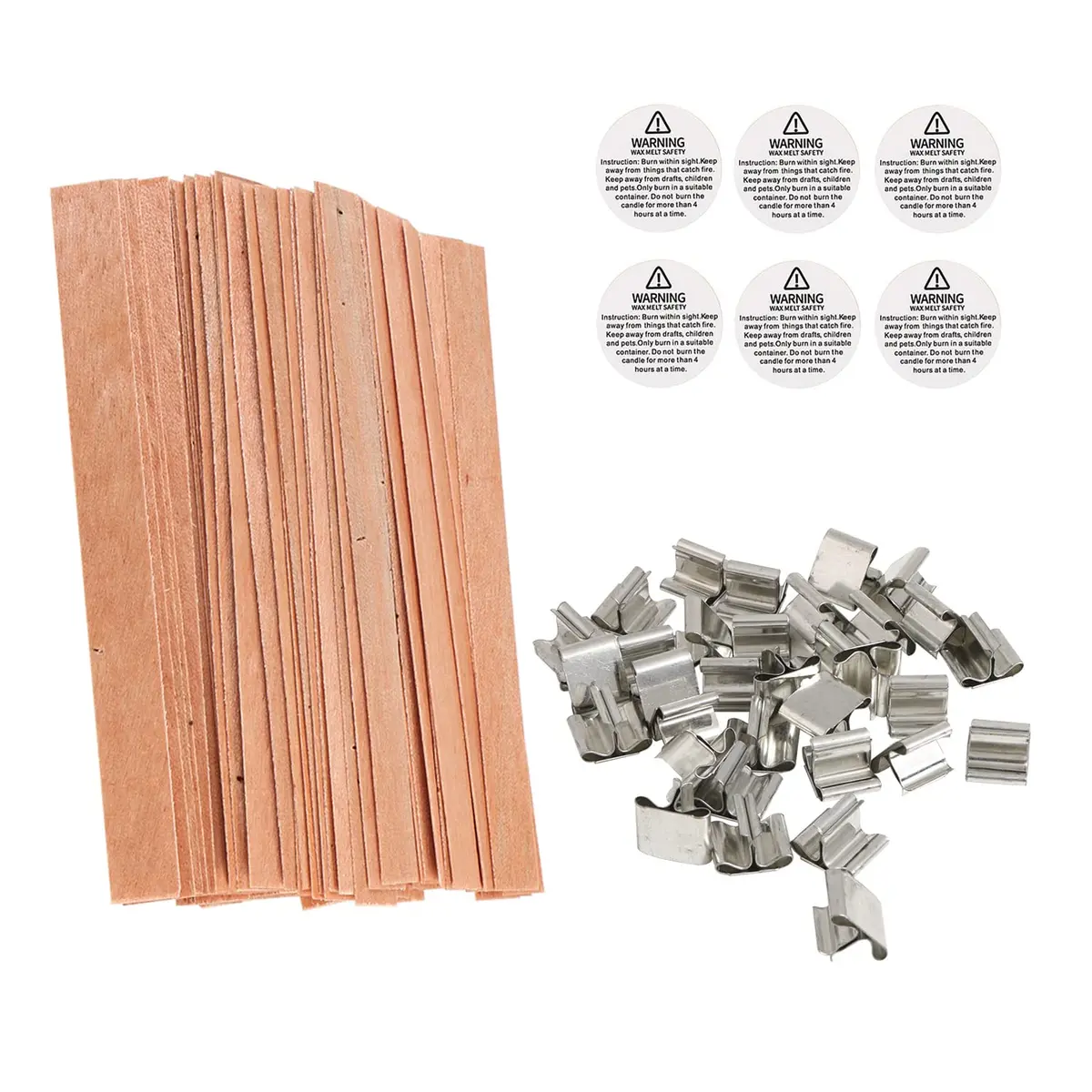 BENBO Wood Candle Wicks 50 Sets | Smokeless Crackling Natural Wicks for DIY Craft - view 3