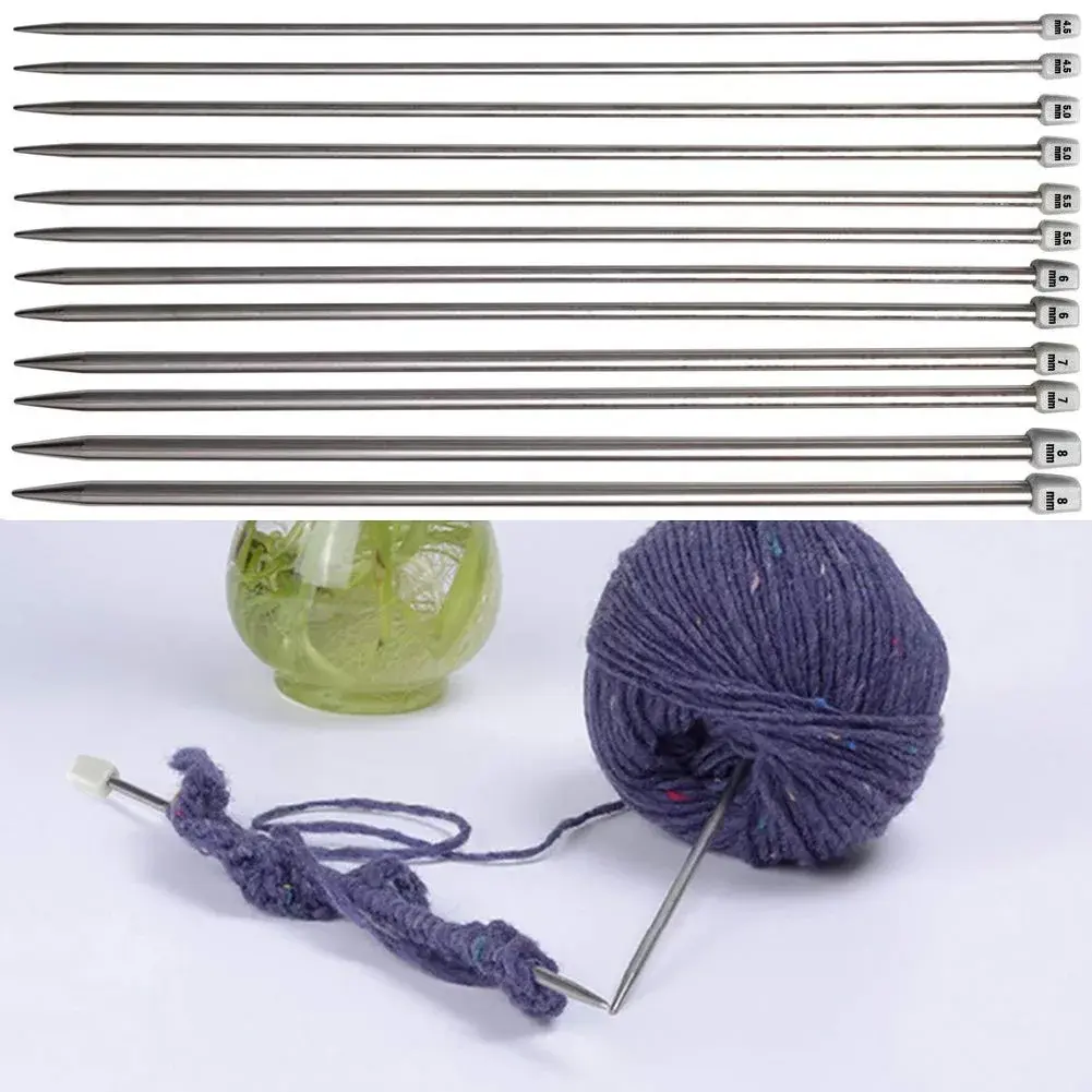 BCMRUN Knitting Needle Set 2mm-8mm (0.08-0.31 inch) | 22PCS Stainless Steel Straight Needles with Accessories - view 8