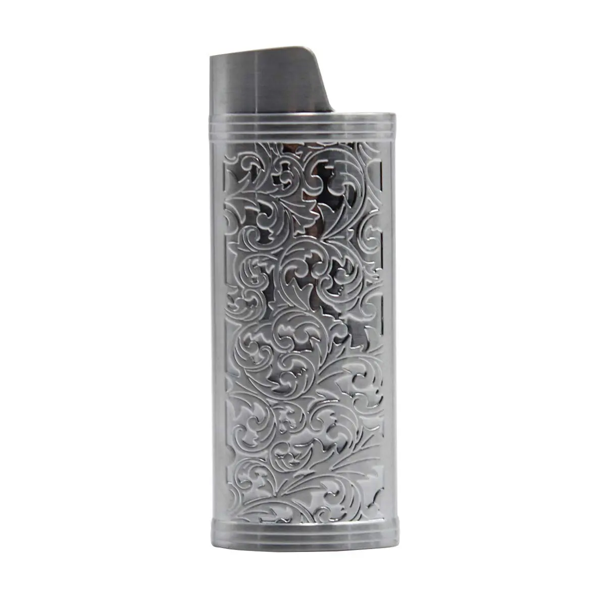 Lucklybestseller Metal Lighter Case Holder Vintage Floral Stamped for BIC Full Size Lighter J6 | Classic Metal Lighter Cover - view 5