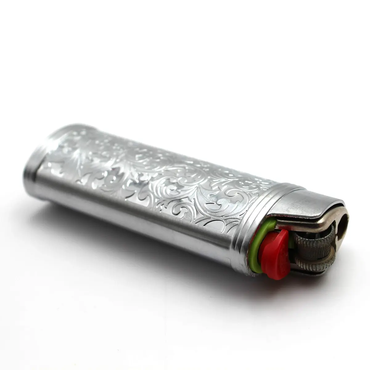 Lucklybestseller Metal Lighter Case Holder Vintage Floral Stamped for BIC Full Size Lighter J6 | Classic Metal Lighter Cover - view 8