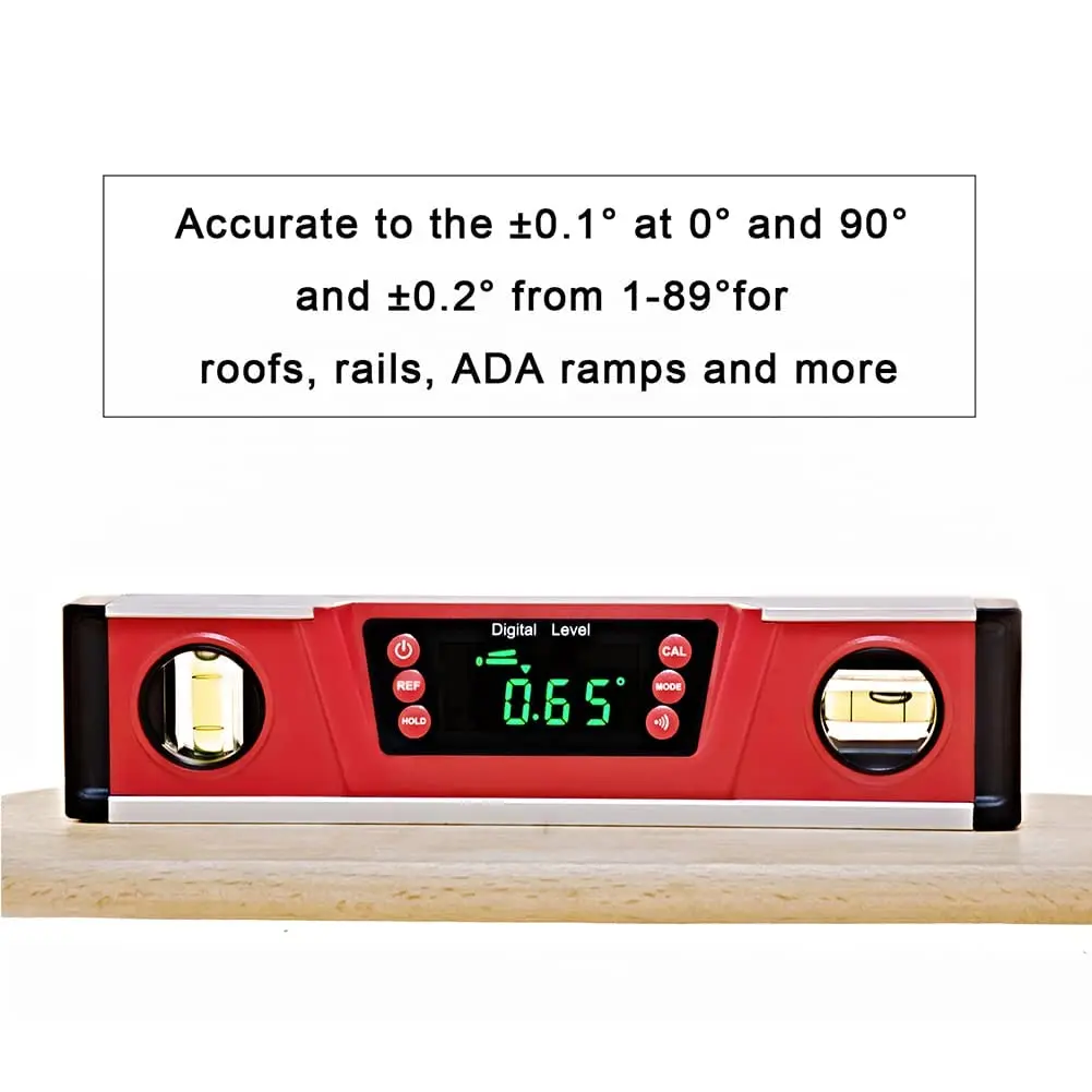 2PM TOOLS 10-Inch Digital Torpedo Level & Protractor | IP54 Dust/Water Resistant | Magnetic Base | Bright LED Display - view 5