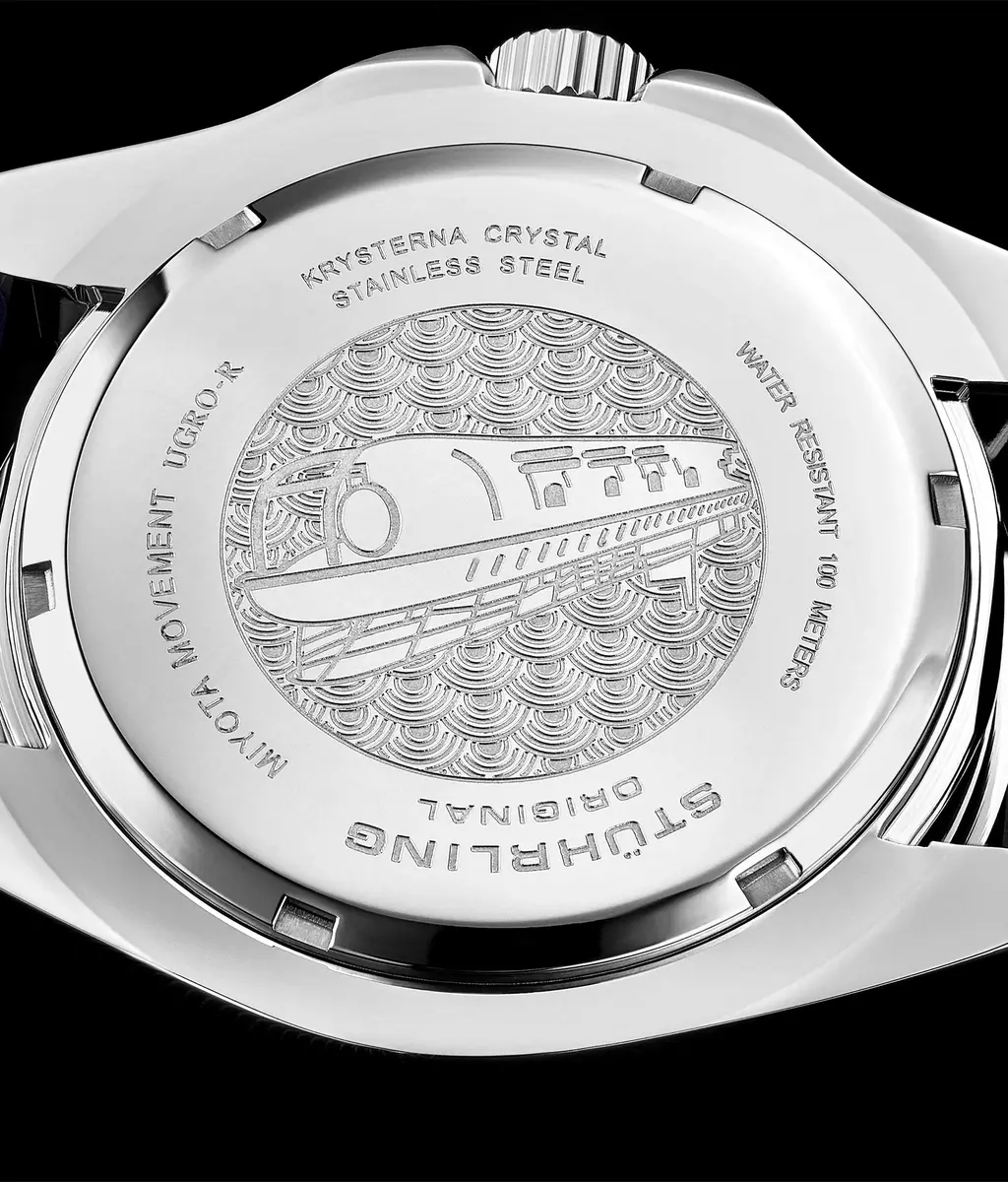 Stuhrling Original Men’s Dive Watch 42mm Stainless Steel | Water Resistant to 100M, Japanese Quartz, Rubber Strap - view 9