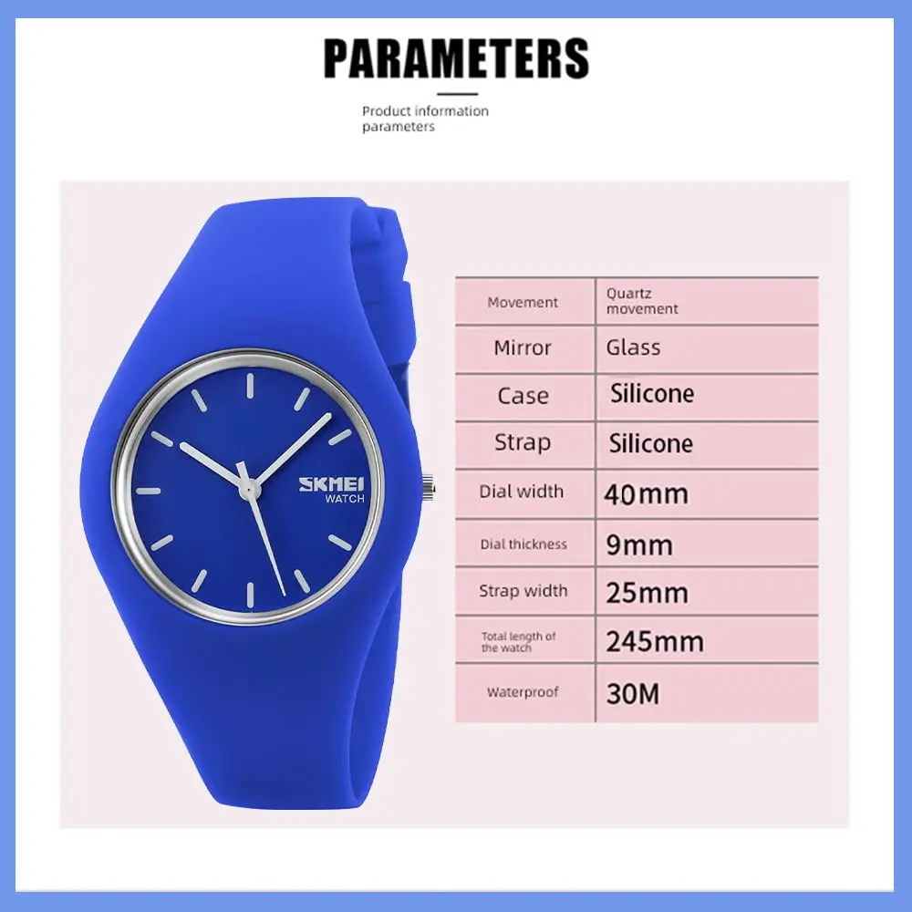 Gosasa Women's Silicone Strap Watch 40mm | Waterproof & Minimalist Design - view 7