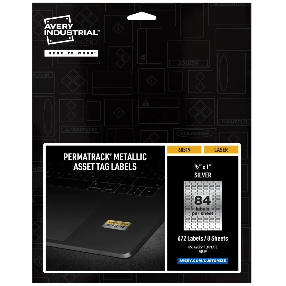 Avery Metallic Asset Tag Labels 1/2" x 1" (672 Labels, Silver) | Waterproof & Chemical Resistant - main product image