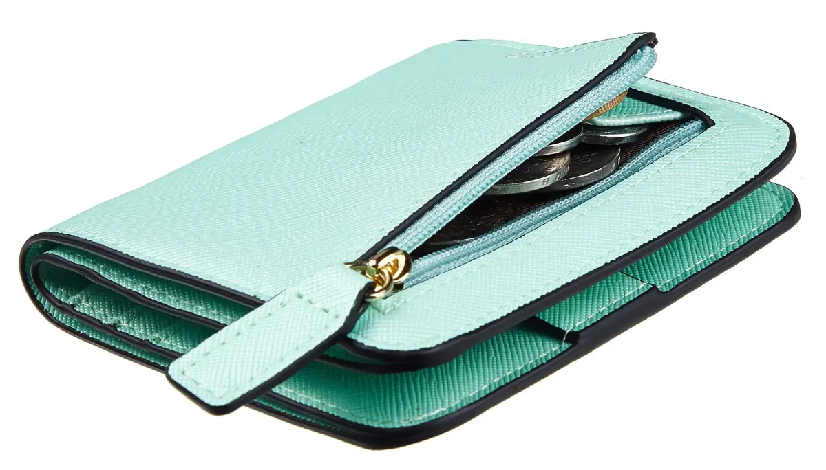 Toughergun CH Greenery Gold Slim Leather Wallet for Women - Compact RFID Blocking Bifold Mini Purse - main product image