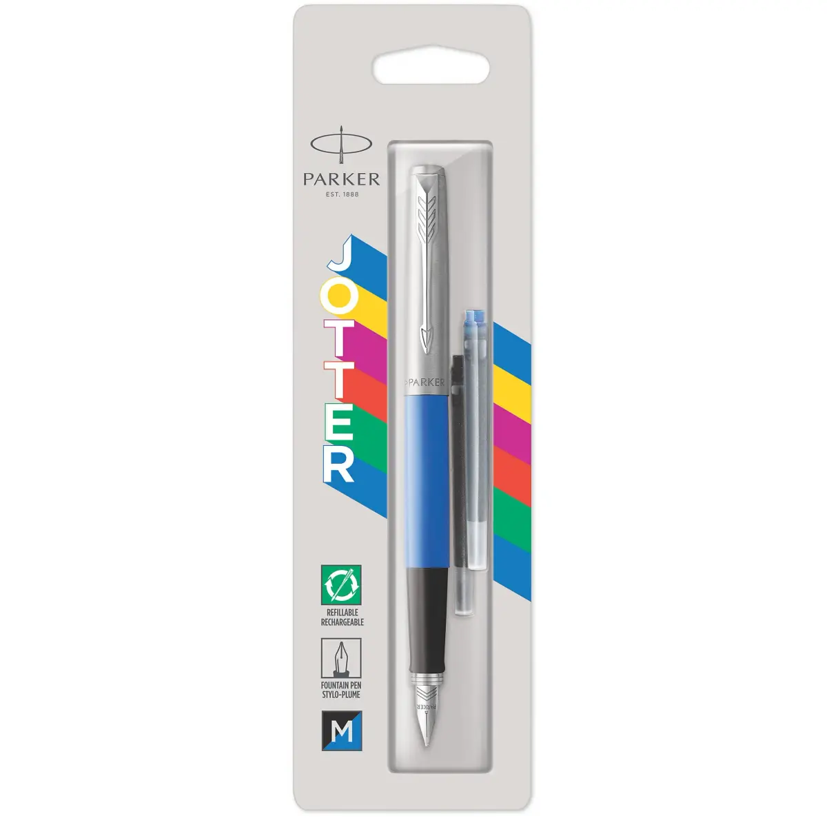 Parker Jotter Originals Fountain Pen Classic Blue Medium Nib | Smooth Ink Flow - main product image