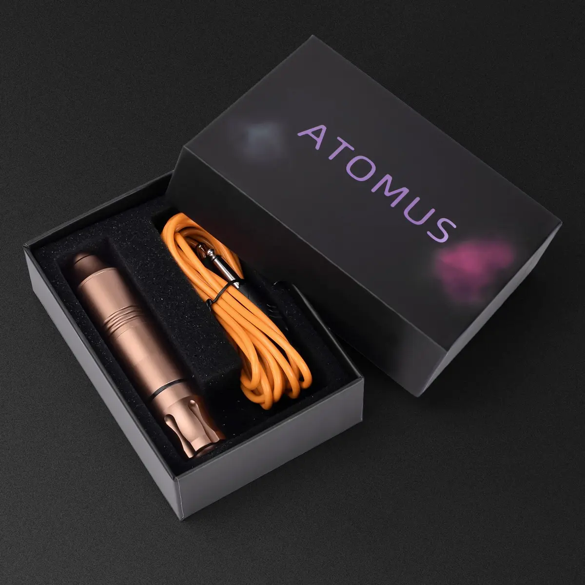 ATOMUS Rotary Tattoo Machine Pen Style, Champagne Zinc Alloy, 9000 RPM | Liner Shader with DC Cord - view 7