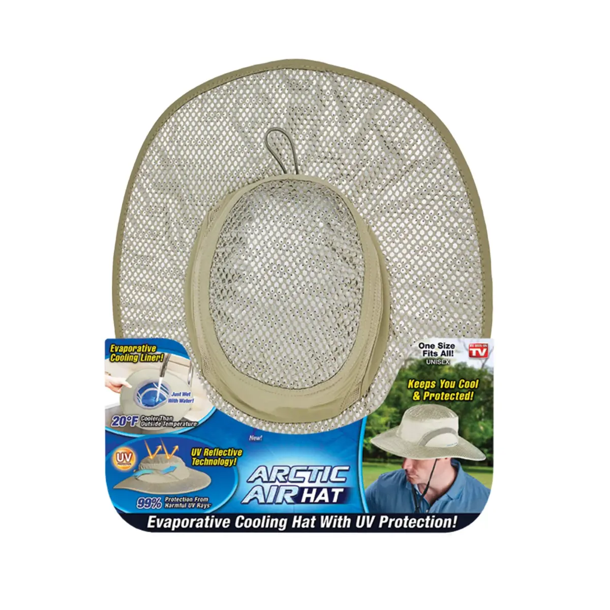 Arctic Air Evaporative Cooling Hat Beige One Size (Adjustable) | UV Reflective Technology & Hydro-Chill Cooling Liner - main product image