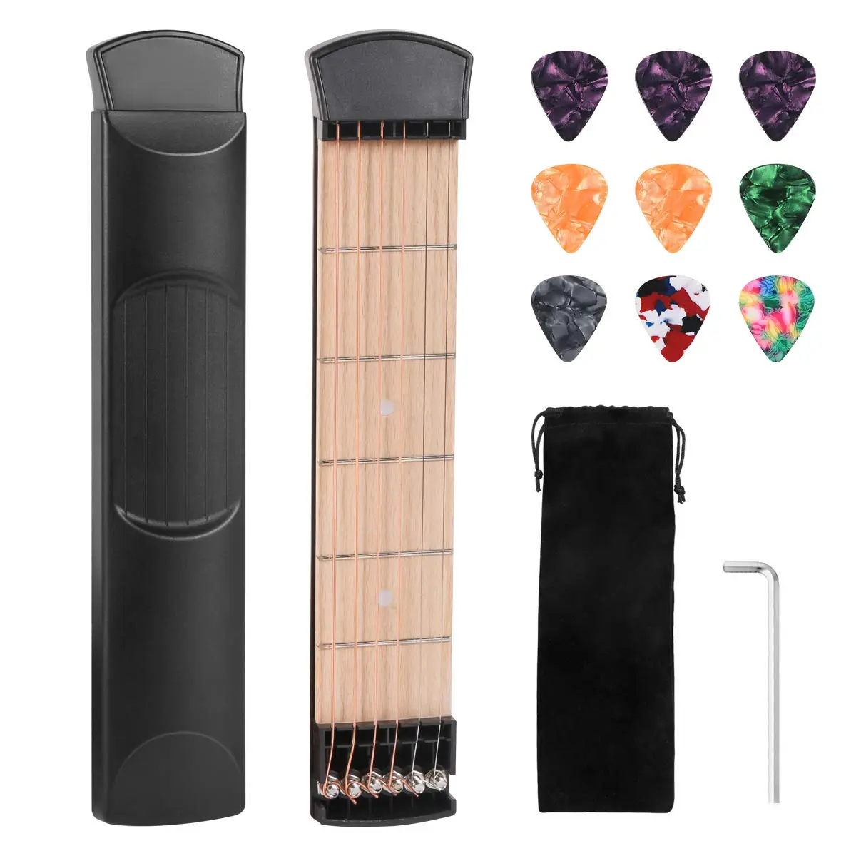 COOLOOK Pocket Guitar Practice Neck, 6 Fret | Portable Guitar Chord Practice Tool for Beginners - main product image