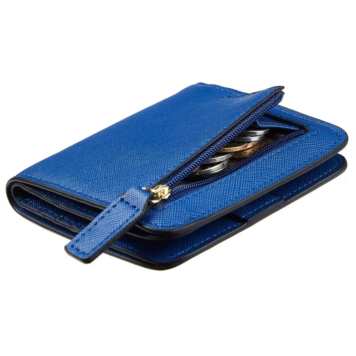 Toughergun Women's Slim Leather Wallet - CH Deep Blue, RFID Protection, Compact Bifold Mini Purse - main product image