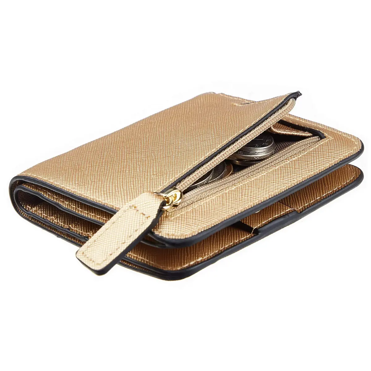 Toughergun Women's Slim Leather Wallet - CH Champagne Gold, RFID Protection, Compact Bifold Mini Purse - main product image