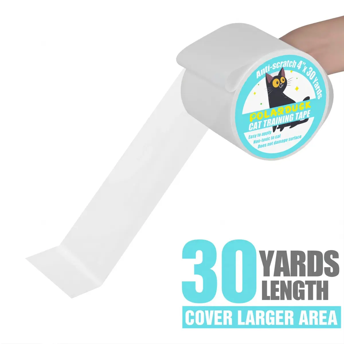 Polarduck Anti Cat Scratch Tape 4 Inches x 30 Yards | Transparent Double-Sided Furniture Protector - view 4