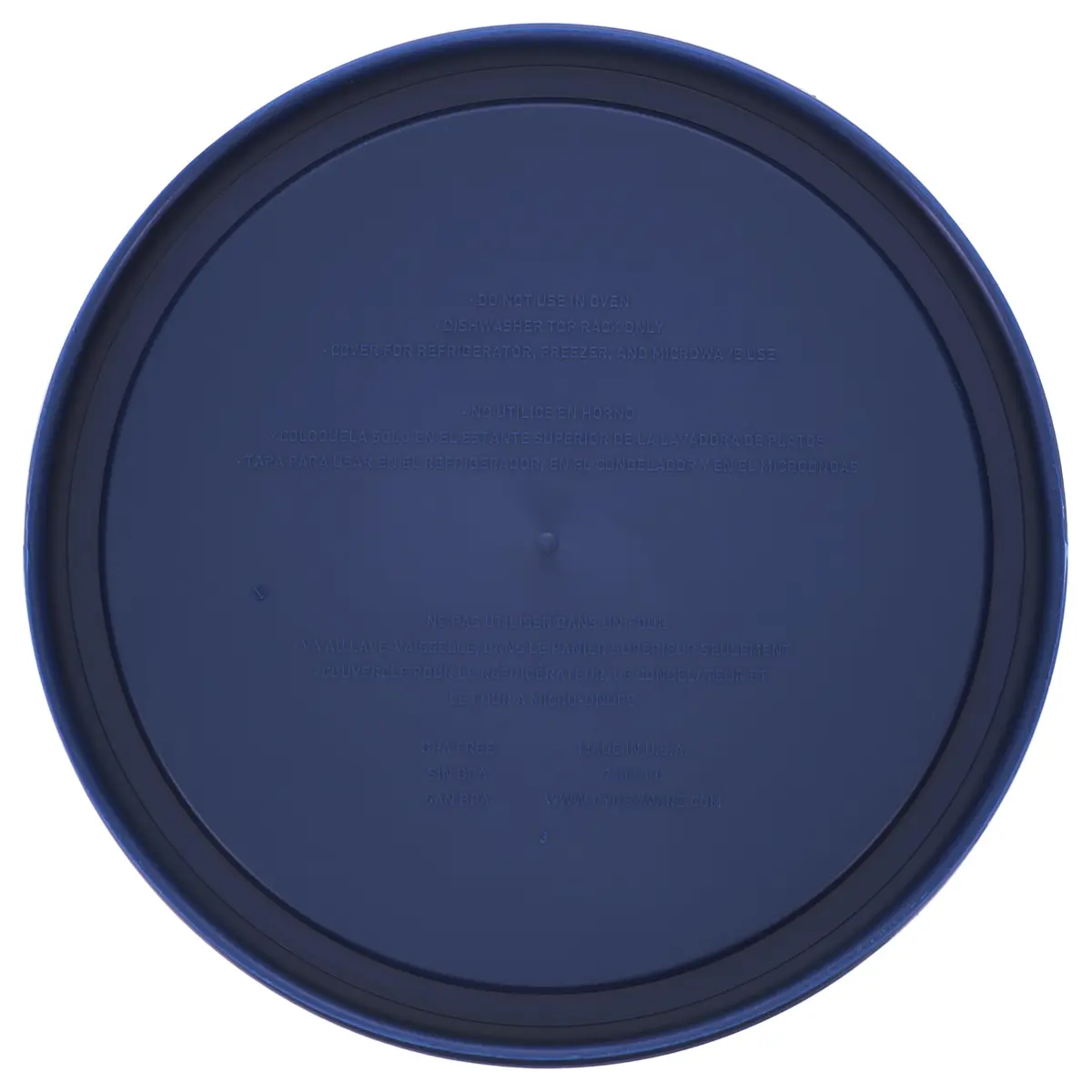 Pyrex 7402-PC Dark Blue Replacement Lid for 6/7-Cup Round Bowls | BPA-Free Plastic, Microwave & Dishwasher Safe - view 2