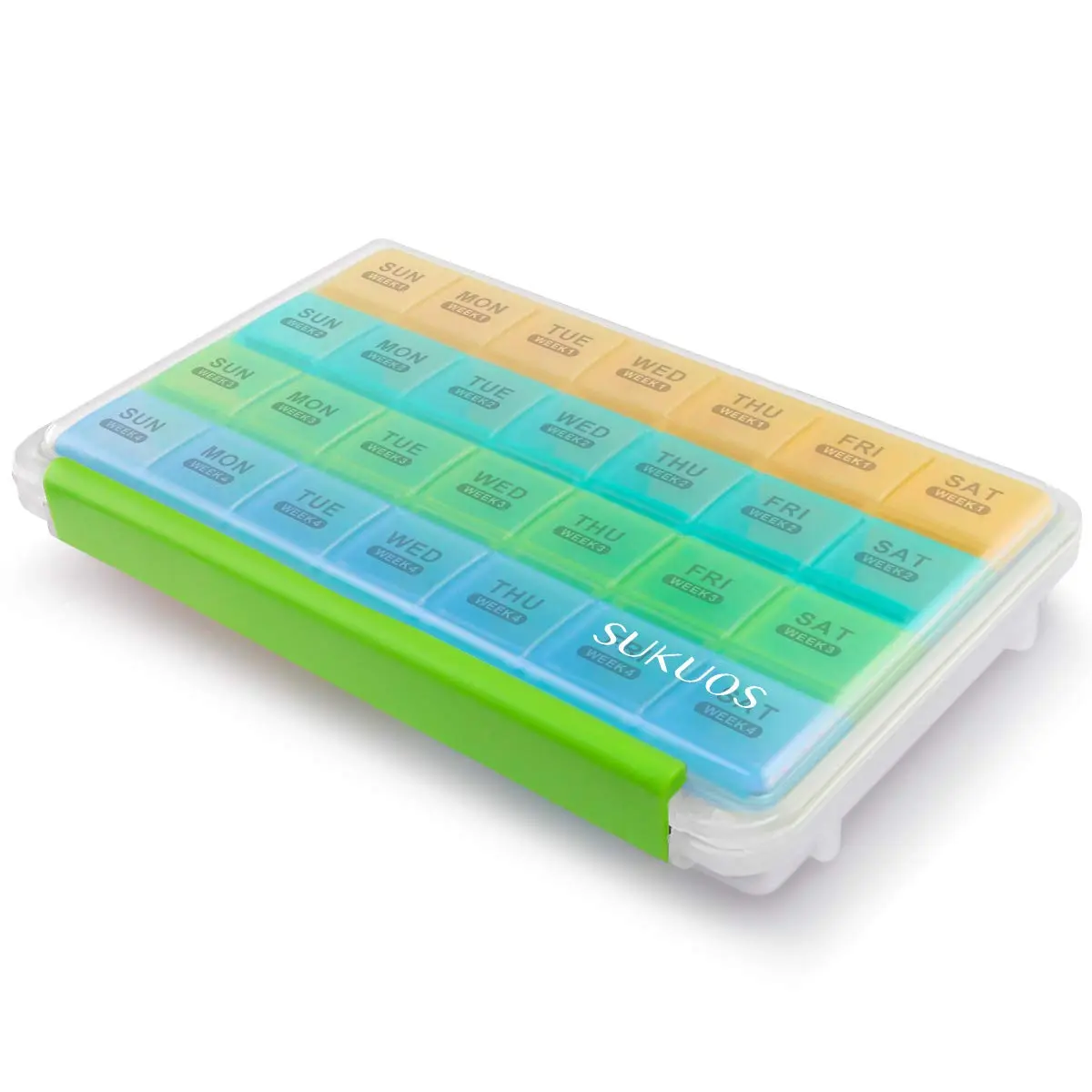 Sukuos Monthly Pill Organizer 28 Day Moisture-Resistant Large Case for Vitamins & Supplements - main product image