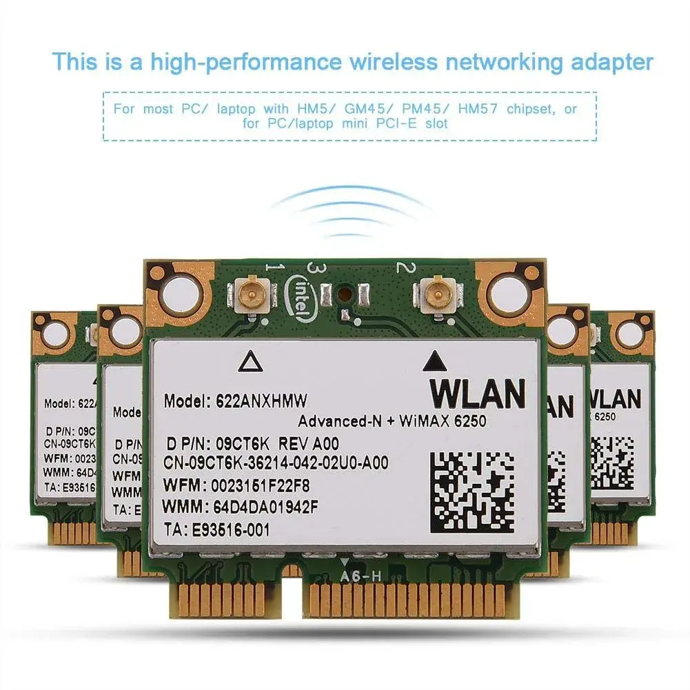 Hakeeta Network 6250 WiMax Mini PCI-E WiFi Card 300 Mbps | Dual Band 2.4/5GHz - view 3