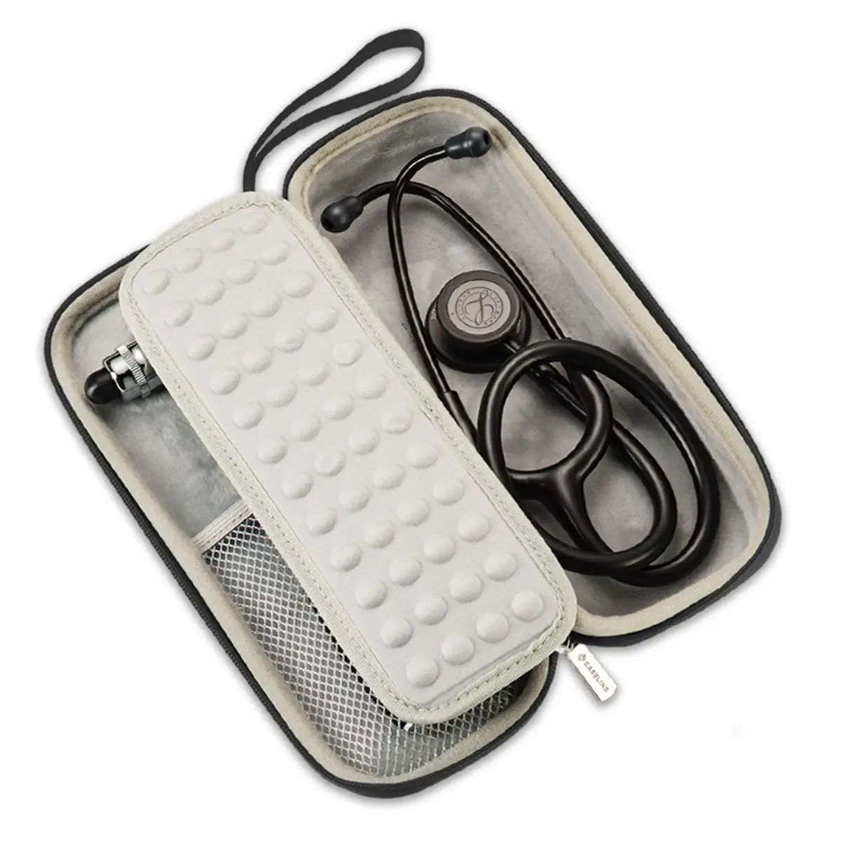 Caseling Black Stethoscope Case with ID Slot & Pockets | 28 cm (10.8") Outer Length - view 5