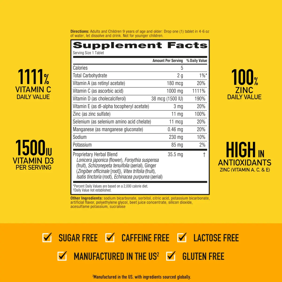 Airborne Variety Pack Immune Support Effervescent Tablets 60 Count (2 Pack, Citrus + Verry Berry) | 1000mg Vitamin C, D, Zinc, Antioxidants - view 3