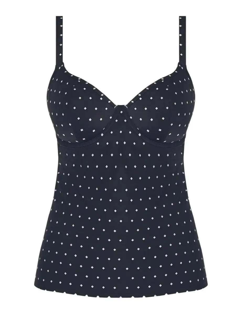Freya Jewel Cove Underwire Plunge Tankini 36G Black | Classic Support & Style - view 3