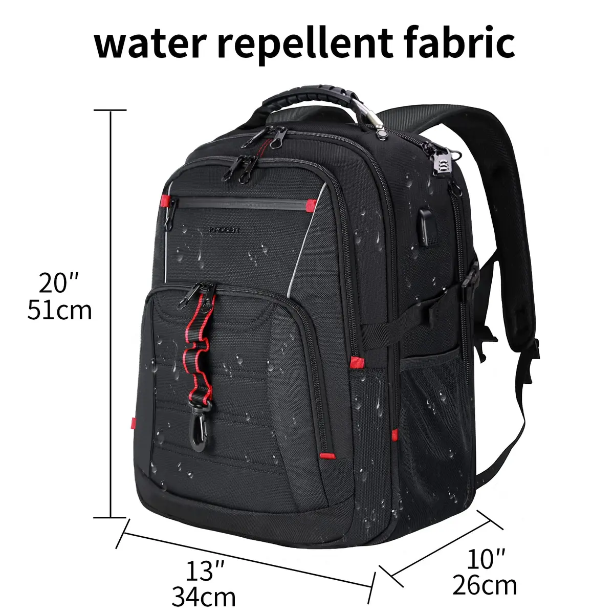 KROSER Travel Laptop Backpack 18.4 inch | Water-Repellent, USB Port & Reflective Stripes - view 2