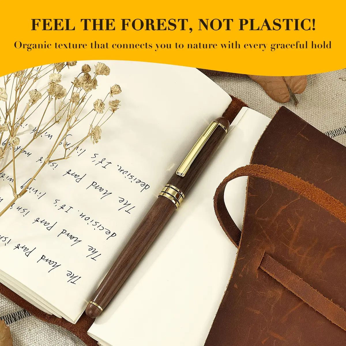 BEILUNER Walnut Wood Rollerball Pen Set | Vintage Handcrafted Writing Instrument for Professionals & Gift - view 3