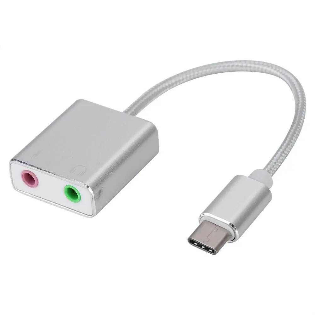 Pomya Aluminum Alloy Type-C Stereo Audio Adapter External Sound Card | 48kHz Sample Rate - main product image
